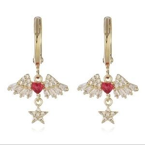 18KGP Angle wings Hoop earrings